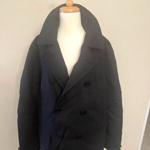 J.Crew Brand New NWT Military Men's Mid-weight DB Pea Coat 1/2 Belted Blu sz. L